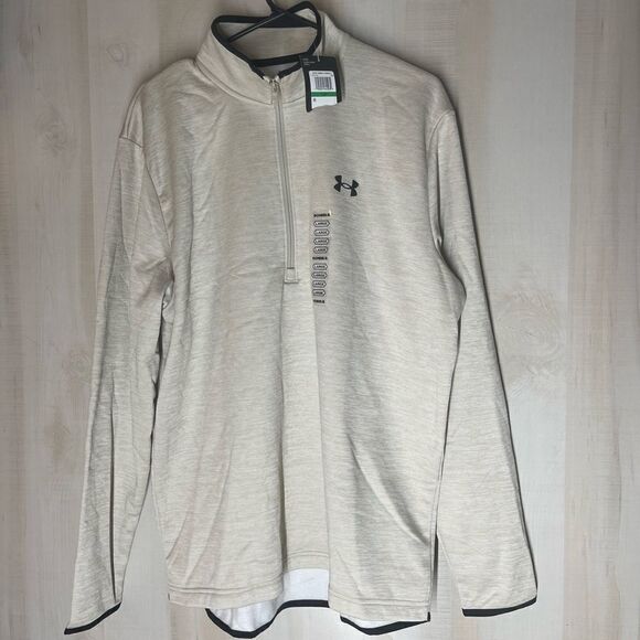 Under Armour beige with black trim pullover new with tags, size large loose fit‎ - Picture 1 of 12